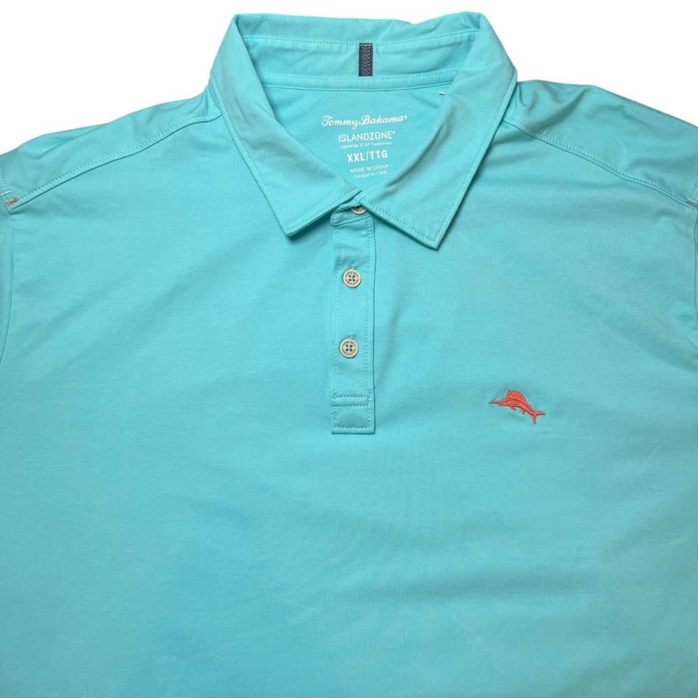 Tommy Bahama Polo Shirt Mens XXL Blue Swell Tropicool Spectator IslandZone NWT